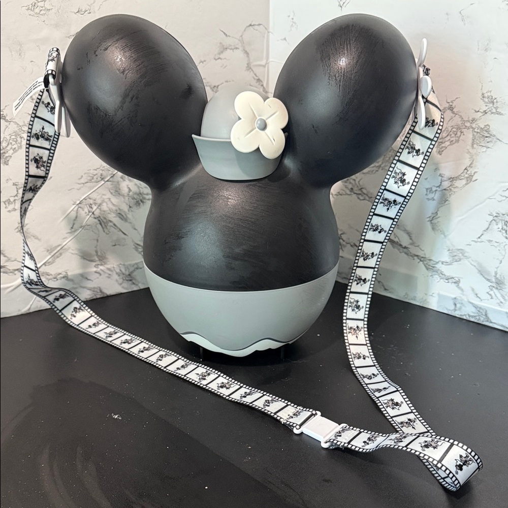 Disney Black and Gray Minnie Mouse Popcorn bucket with strap